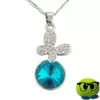 Collier Argenté Buterfly Et Pierre Bleue - Mrbulle