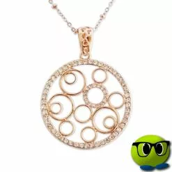 Superbe Collier De Cercles Dorés Et Strass - Mrbulle