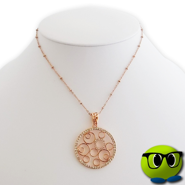 Superbe Collier De Cercles Dorés Et Strass - Mrbulle 2 Superbe Collier De Cercles Dorés Et Strass - Mrbulle - Image 2