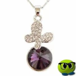 Pendentif Buterfly Sertie D'une Pierre Précieuse Violette - Mrbulle