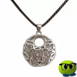 Ravissant Collier Noir Doré à Pendentif Argenté - Mrbulle
