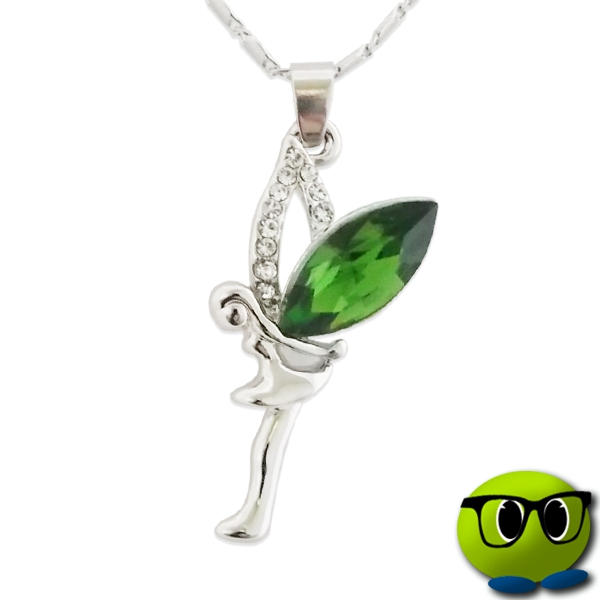 Splendide Collier Fée Verte Et Strass - Mrbulle 1 Splendide Collier Fée Verte Et Strass - Mrbulle