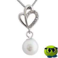 Collier Fantaisie à Pendentif Strass Et Fausse Perle Nacrée - Mrbulle