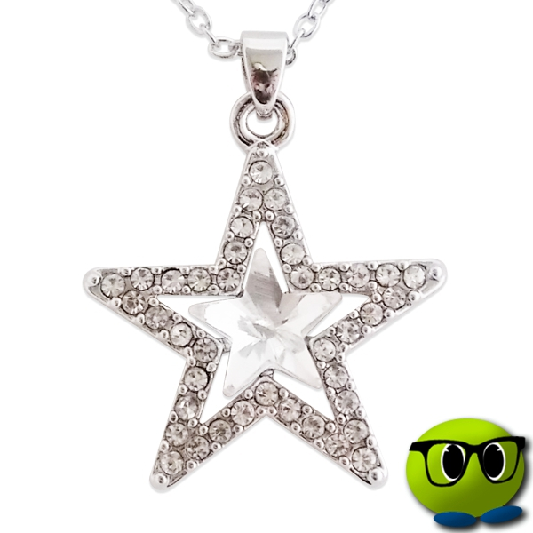 Collier Argenté étoile En Strass Très étincelant - Mrbulle 1 Collier Argenté étoile En Strass Très étincelant - Mrbulle