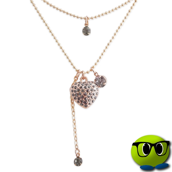 Collier Extraordinaire à Double Chaîne Coeur Doré - Mrbulle 1 Collier Extraordinaire à Double Chaîne Coeur Doré - Mrbulle