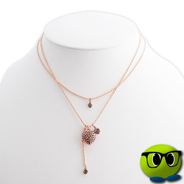 Collier Extraordinaire à Double Chaîne Coeur Doré - Mrbulle 2 Collier Extraordinaire à Double Chaîne Coeur Doré - Mrbulle - Image 2