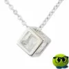 Collier Ravissant à Pendentif Cube Argenté Et Faux Diamant - Mrbulle