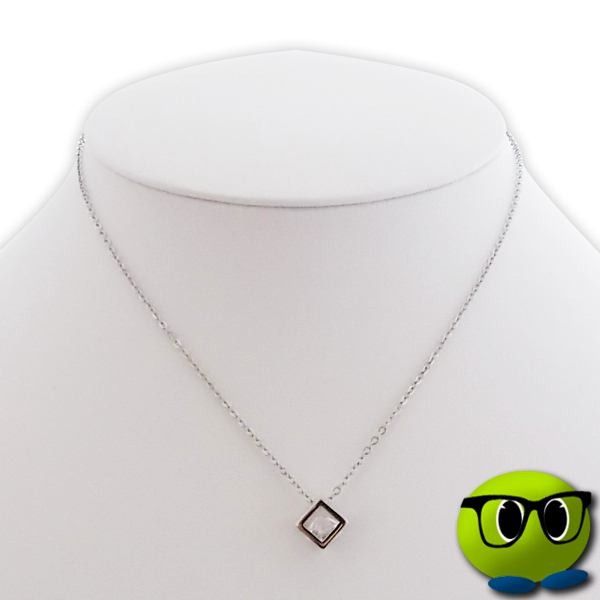 Collier Ravissant à Pendentif Cube Argenté Et Faux Diamant - Mrbulle 2 Collier Ravissant à Pendentif Cube Argenté Et Faux Diamant - Mrbulle - Image 2