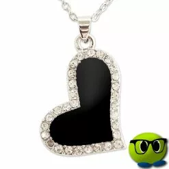 Sublime Collier Cœur Noir Et Strass - Mrbulle
