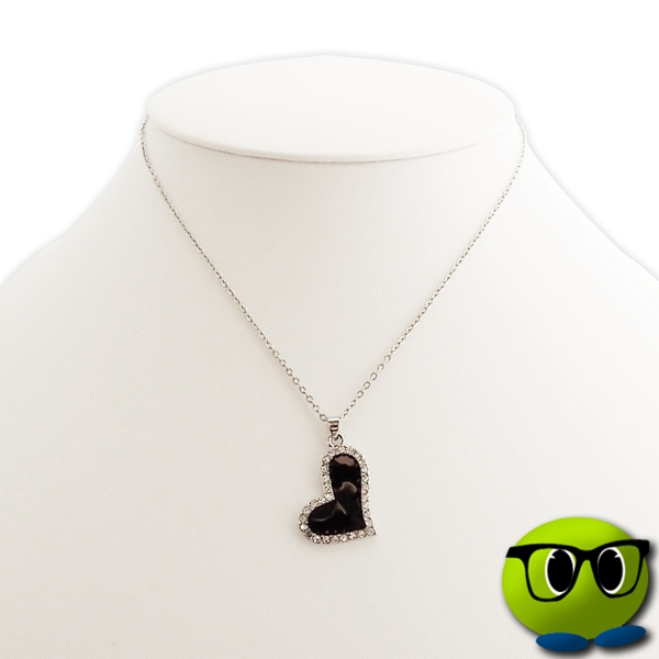 Sublime Collier Cœur Noir Et Strass - Mrbulle 2 Sublime Collier Cœur Noir Et Strass - Mrbulle - Image 2