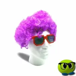 Perruque De Déguisement En Forme D'afro En Cheveux Violets - Mrbulle