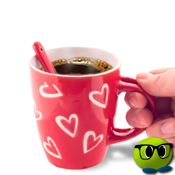 Tasse Coeurs En Céramique Avec Petite Cuillère - Mrbulle 1 Tasse Coeurs En Céramique Avec Petite Cuillère - Mrbulle