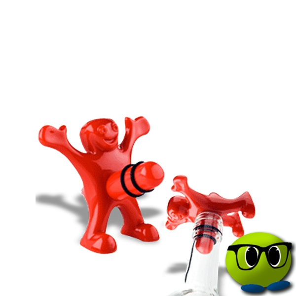 Bouchon De Bouteille Happy Man Rouge - Mrbulle 1 Bouchon De Bouteille Happy Man Rouge - Mrbulle