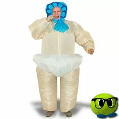 Costume Gonflable Bébé En Couche Avec Bonnet Bleu - Mrbulle