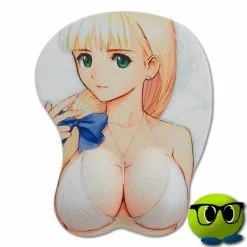 Tapis De Souris Relief Jolie Manga Blonde Avec Noeud Bleu - Mrbulle