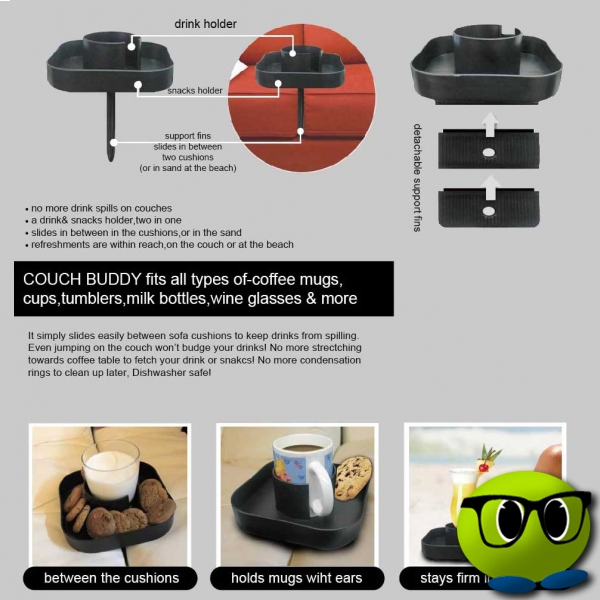 Plateau Snack Et Boissons Anti-renversement Pour Canapé - Mrbulle 3 Plateau Snack Et Boissons Anti-renversement Pour Canapé - Mrbulle - Image 3